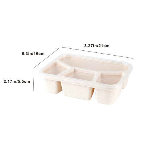Bento Lunch Box 4-Compartment Reusable Stackable Container 2