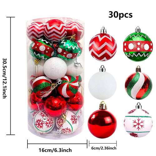 Conjunto de 30 bolas de plástico para pendurar na árvore de Natal. 2