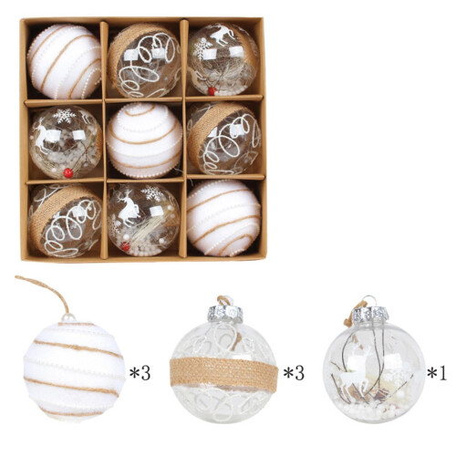 Christmas Tree Ornaments Set Champagne Ball 9PC 1