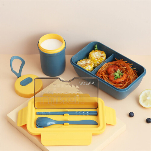 Porta bento box termico a doppio strato Capino Plastics con posate 2