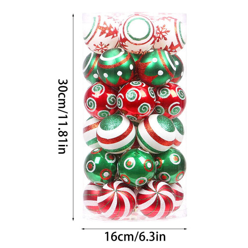 Weihnachtskugeln, rot, grün, weiß, 30 Stück, 6 cm (2,36 Zoll) 1