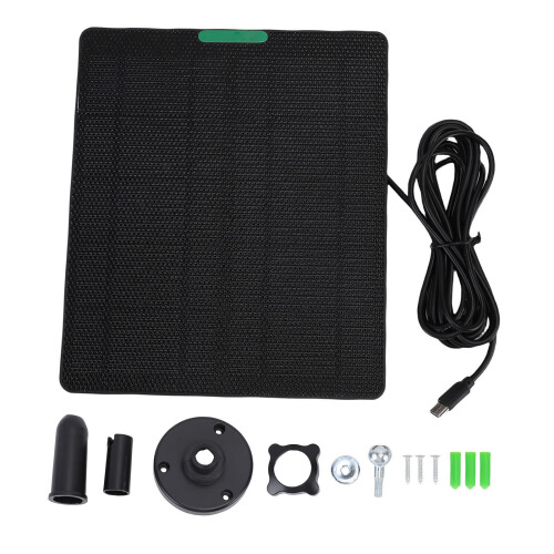 10W 5V ETFE Type-C Solarmodul für CCTV, Schwarz 1
