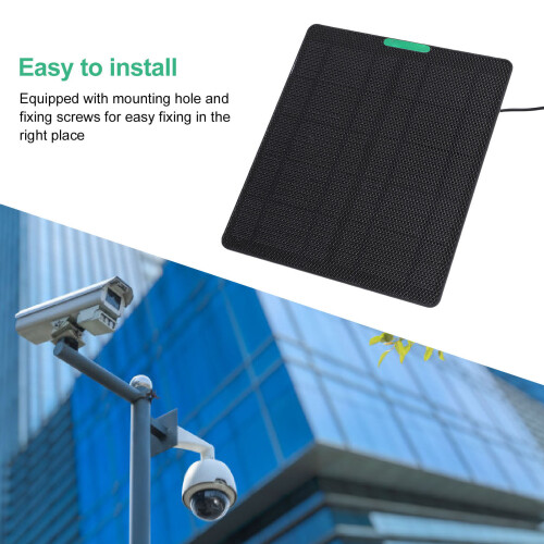 10W 5V ETFE Type-C Solarmodul für CCTV, Schwarz 2