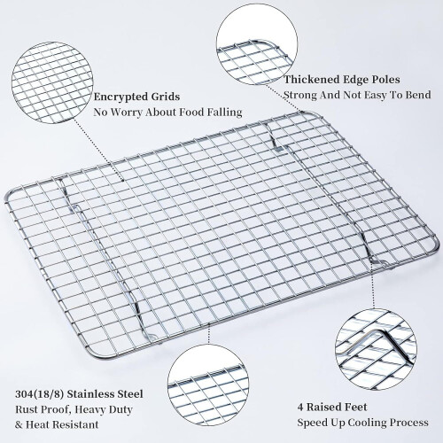 Stainless Steel Cooling Rack 16x11.8x1 Inch 2 Pack 1