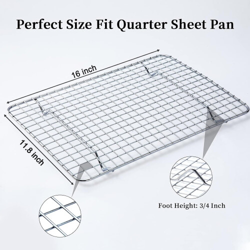 Stainless Steel Cooling Rack 16x11.8x1 Inch 2 Pack 2