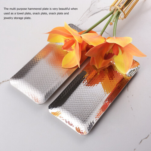 Stainless Steel Rectangular Serving Tray Silver 2