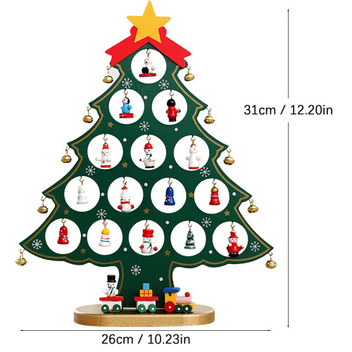 Mini wooden Christmas tree DIY decoration1piece 2