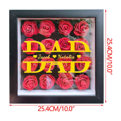 Personalised Rose Shadow Box Frame for Mum Grandma 2