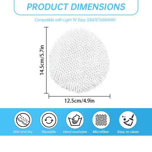 Fit LIGHT 'N' EASY steam mop microfiber cloth white 1