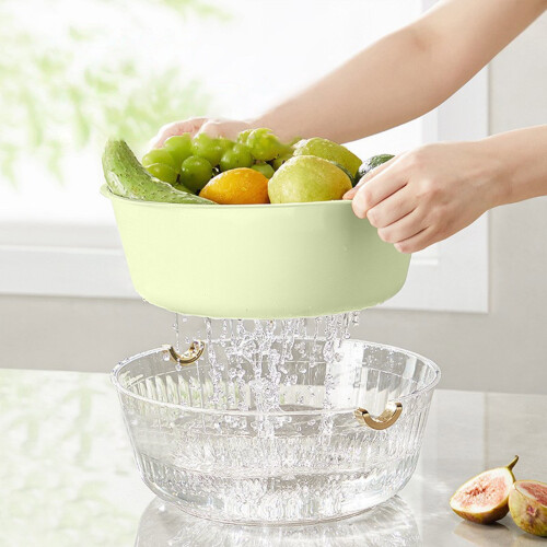 Dubbellaagse fruit- en groentewasmand 4,5L 1