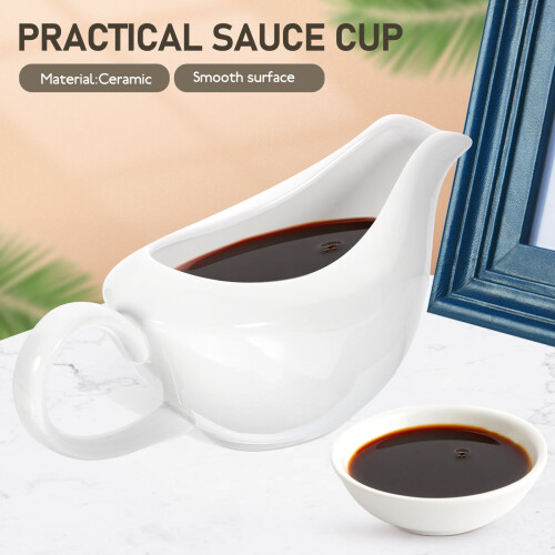 White Ceramic Gravy Boat 400ml 1