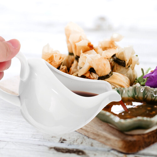 White Ceramic Gravy Boat 400ml 2