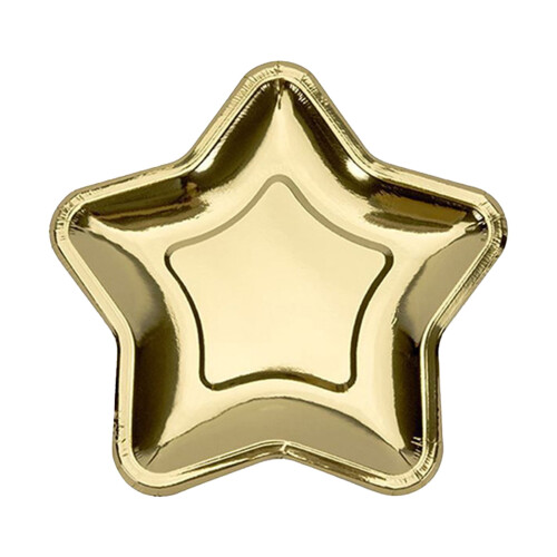 Pentagram Papperstallrikar Guld 7x7x1 i 10-pack 1