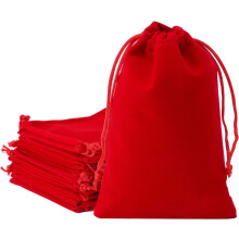 Rote Samt-Geschenktüten mit Kordelzug, 2,8 x 3,5 Zoll, 10 Stück.