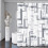Grå geometriska duschdraperiset 72x72 tum 1