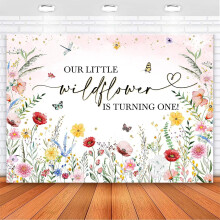 Fundal Wildflower pentru prima aniversare, 2,1 x 1,5 m
