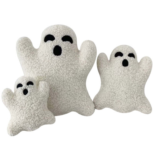 Halloween spookkussen, wit pluche sierkussen, 1 stuk 2