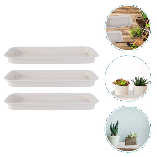 Plastic flowerpot trays gardening base 3 pcs 1