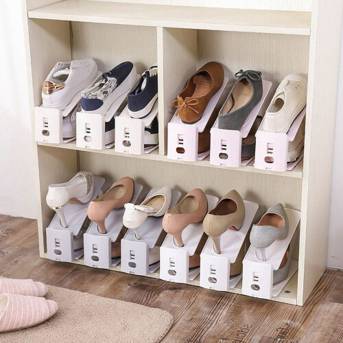 Shoe Display Stand Leather Shelf Grey 2