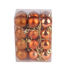 Christmas Baubles Orange Shatterproof 24 pcs