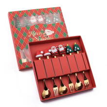 Weihnachtslöffel-Set aus Edelstahl, 6-teilig