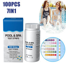 7-in-1 Swimming Pool Water Test Strips, pH & Chlorine, 100
