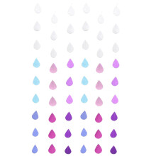 Raindrop Paper Garland, Assorted Colours, 6-String