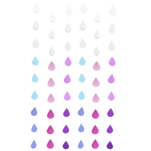 Raindrop Paper Garland, Assorted Colours, 6-String