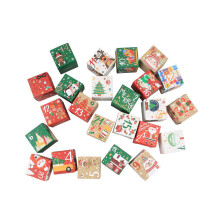 Boîtes à bonbons de Noël (lot de 24) – Boîtes cadeaux carrées en papier