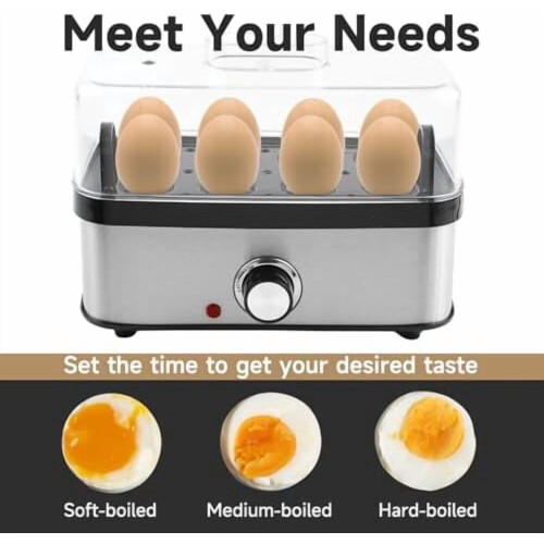Electric Egg Cooker, 8-Egg Capacity, Steam-Based 2