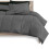 Bare Home Mikrofiber Seng i 5 dele, grå og sort, i en pose, Twin XL 2