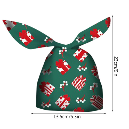 Weihnachtsgeschenkpapier mit Schneeflockenmotiv und Hasenohren 2