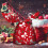 Weihnachtsgeschenkpapier mit Schneeflockenmotiv und Hasenohren 6