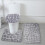 Ensemble de 3 tapis de bain lavables gris uni 5