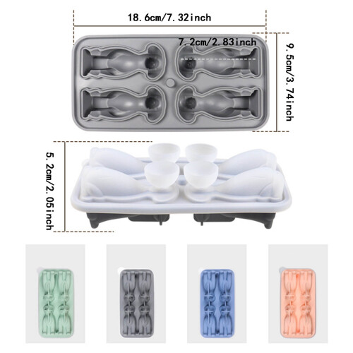 Silicone Ice Cube Tray Dog Shape 4-Pack 1