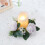 White Pillar Candle Ring Wreath 6 inch 4