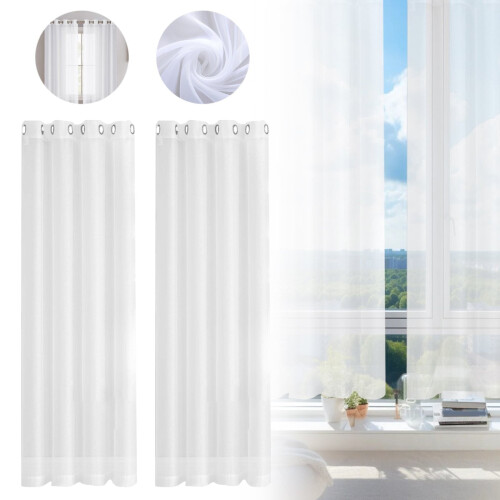 Cortinas Blackout Brancas 98x39 polegadas, 2 Painéis, Térmicas, com Ilhós 1