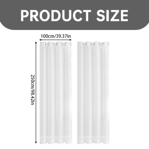 Cortinas Blackout Brancas 98x39 polegadas, 2 Painéis, Térmicas, com Ilhós 2
