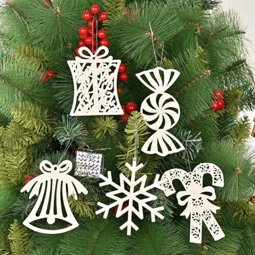 Silver snowflake ornaments for Christmas tree 12 pcs 1