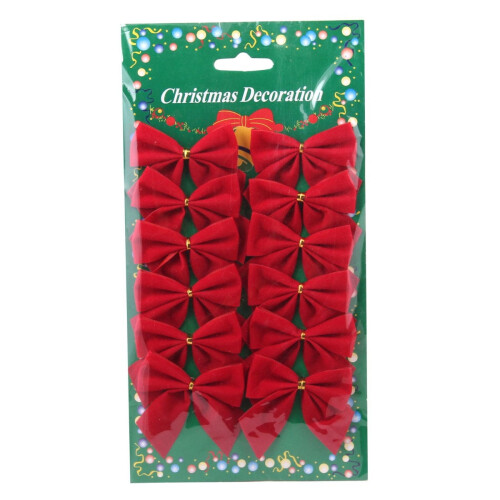 Mini lazos navideños rojos (paquete de 12) 1