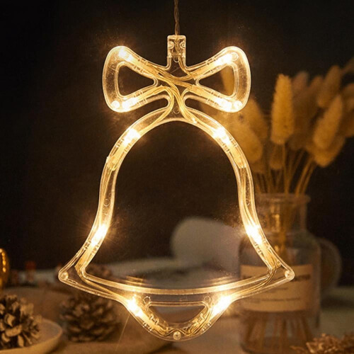 Battery Powered Christmas Window Lights LED Snowman Bell 1