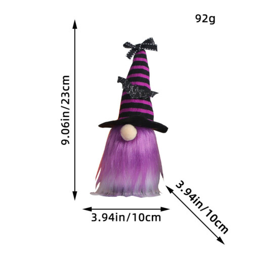 Σετ λούτρινων διακοσμητικών Gnome με νυχτερίδα και κολοκύθα, αράχνη, 3 τεμάχια 2
