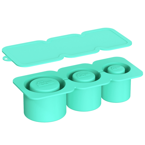 Silikon-Eiswürfelform mit Deckel, Braun & Grün 2