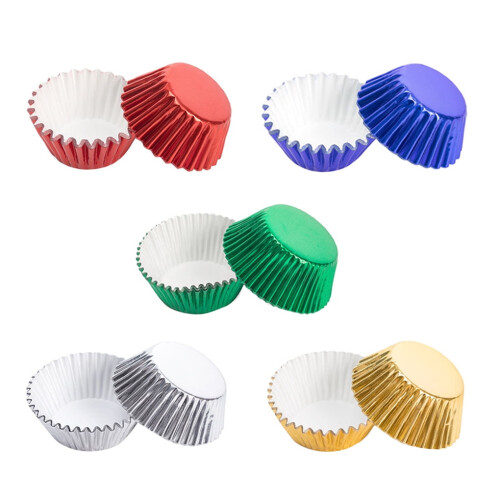 Pappers muffinsformar aluminiumfolie guld 100 st 2