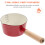 Roter Emaille-Topf mit Holzgriff, 1 l 2