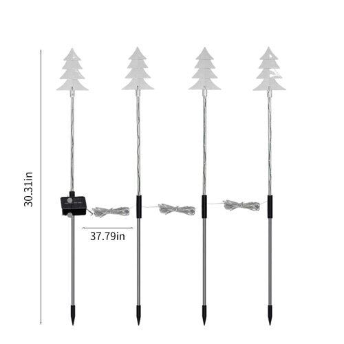 Christmas Solar Snowflake Stake Lights 4 pcs 30 in 2
