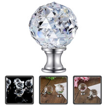 Bouton de lampe décoratif en cristal argenté, acier inoxydable