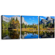 Muurdecoratie op canvas met afbeelding van Yosemite National Park, 12x16 inch, 3 panelen