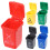 Mini Outdoor Trash Can Set – ABS, Assorted Colours, 5 pcs 1