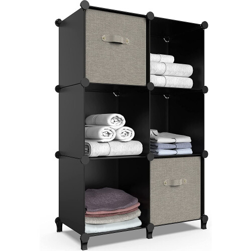 Cube Storage Organizer Black Metal Shelf Cabinet XL